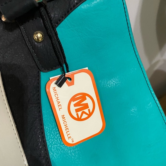NWT Michael & Michelle Teal, Black, and White purse - Picture 10 of 13